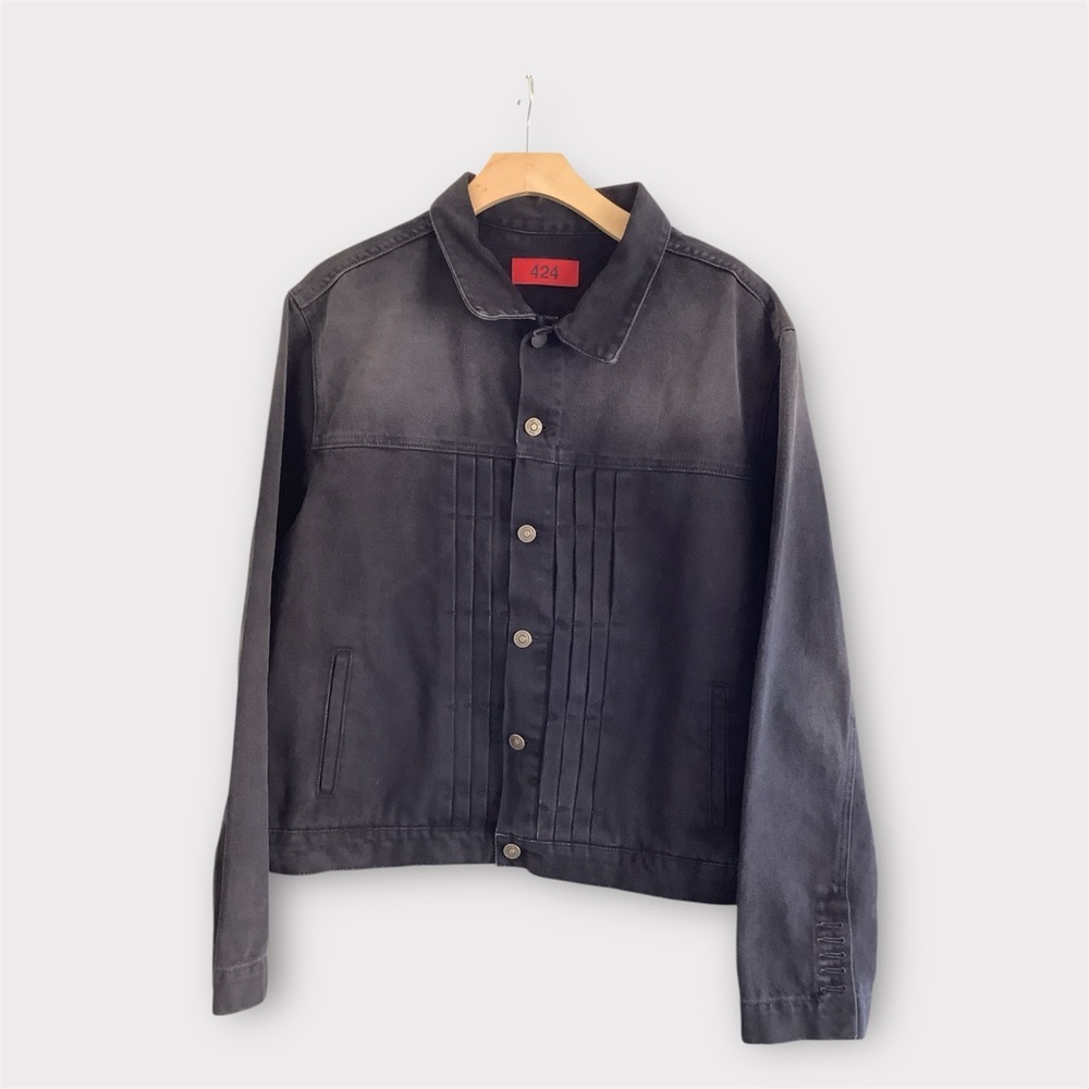 424 DENIM TRUCKER BLACK LASER Jacket